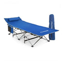 ALPCOUR FOLDING CAMPING COT DELUXE COLLAPSIBLE SINGLE PERSON - ROYAL BLUE - Brand New