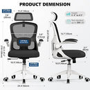 FINATI ERGONOMIC OFFICE CHAIR MESH DESK ADJUSTABLE HEADREST LUMBAR - BLACK - Like New