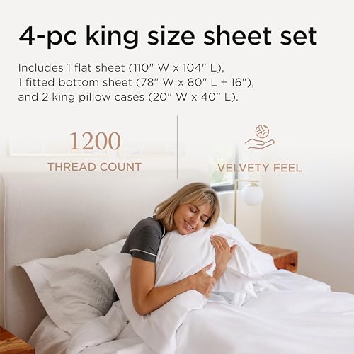 Threadmill 100% American Certified Supima Cotton Sheets King Size - 1200 Count - Brand New