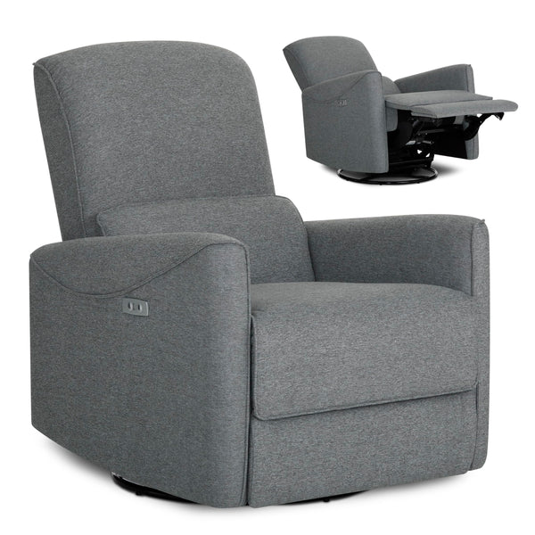 Evolur Belmont Nursery Glider Chair with Massager in Cosmic Grey - Like New