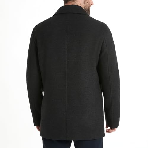 132962 Ben Sherman Men's Boris Classic Double Breasted Peacoat Charcoal L - Brand New