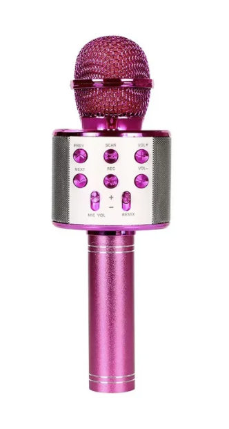 GENERIC WS-858 KARAOKE WIRELESS BLUETOOTH MICROPHONE FOR KIDS 5 IN 1, PINK Like New