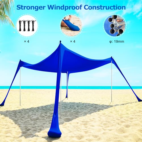 COMMOUDS BEACH TENT SUN SHELTER UPF50+ POP UP BEACH CANOPY - ROYAL BLUE - Like New