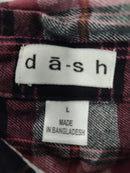 DASH BUTTON UP SHIRT SIZE: MEN L - BURGUNDY BLACK - Brand New