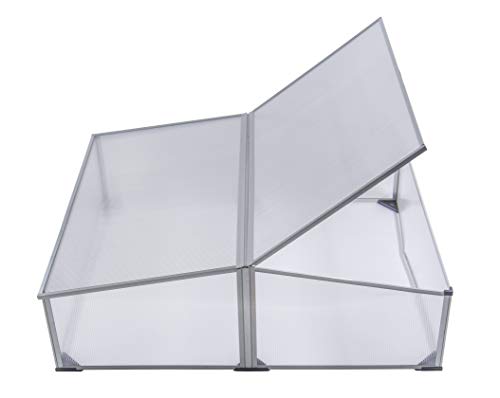 OGROW EASY TO ASSEMBLE 39" SQUARE ALUMINUM COLD FRAME GREENHOUSE - CLEAR - Like New