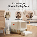 FURKID FULLY ENCLOSED STAINLESS STEEL CAT LITTER BOX FURKID DOG-PROOF - BEIGE - Like New