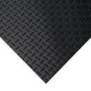Rubber-Cal Diamond-Plate Rubber Flooring Roll 3 mm x 4 ft x 2 ft Roll, Black - Like New