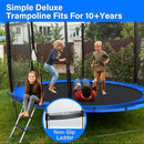 YSSOA Trampoline 12FT with Safety Enclosure Net Wind Stakes 400LBS - Blue - Like New