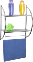 Home Basics BS10105 2-Tier Bath Shelf With Towel Bars - Chrome Like New