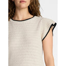 TIME AND TRU FLUTTER SLEEVE SWEATER, LIGHTWEIGHT - SIZE: WOMEN M - PAPYRUS BEIGE - Brand New