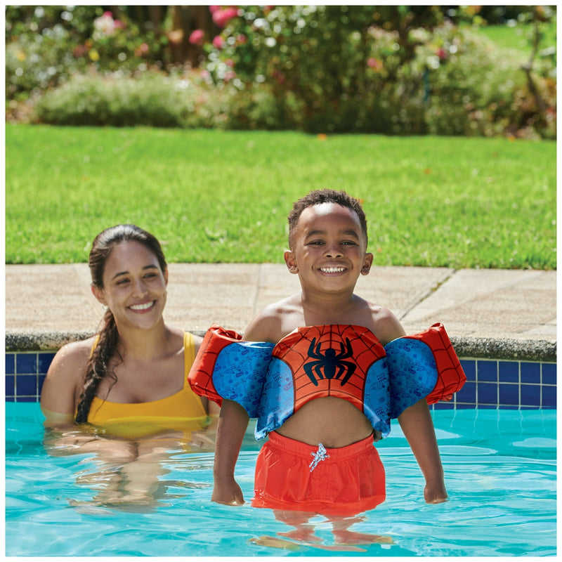 SWIMWAYS MARVEL SPIDER-MAN SWIM TRAINER (UNISEX), FOR KIDS 33-55LBS - BLUE/RED - Like New