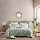 Tommy Bahama Queen Quilt Set Reversible Cotton Bedding Matching Shams - Green - Brand New