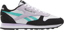 REEBOK CLASSIC LEATHER WOMEN'S SHOES 100209565 - SIZE: 7.5 - WHITE/AQUA/BLACK - Brand New
