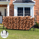 FAGIGY 6FT FIREWOOD RACK OUTDOOR INDOOR WOOD STAND FOR FIREWOOD HOLDER - BLACK - Brand New