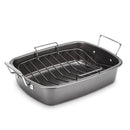 CUISINART 16" X 12" CARBON STEEL NON-STICK ROASTER W/V-RACK - DARK GRAY - Like New