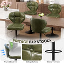 DALUVENIX Bar Stools Set of 2, PU Leather, PU, Adjustable, Swivel, Green - Like New