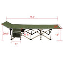 Yaheetech Folding Camping Cot Portable 600D Oxford with Carry Bag - Army Green - Brand New