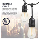 BRIGHTOWN 48 FT PLUG-IN S14 EDISON BULB STRING LIGHT 16 EDISON LED 2700K - BLACK - Like New