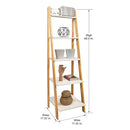 95083 ADEPTUS SOLID PINE WOOD 5 SHELF LADDER BOOKSHELF - WHITE NATURAL - Like New