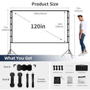 Wootfairy Projector Screen and Stand, 120" Foldable and Portable Projection - Like New