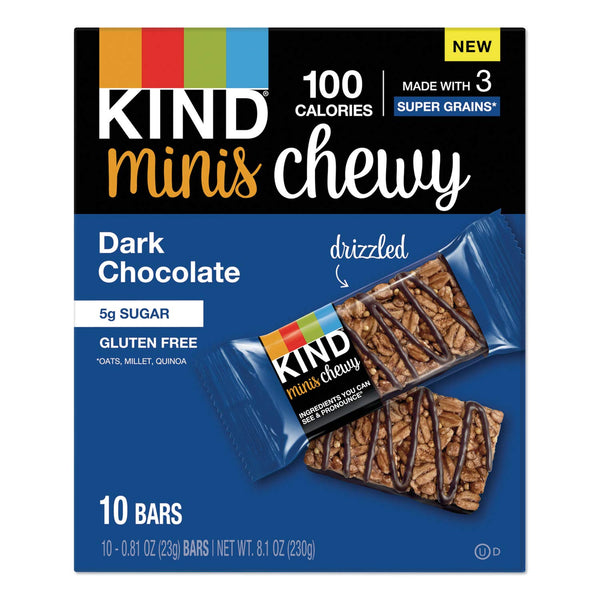 Kind 27896 Minis Chewy, Dark Chocolate, 0.81 Oz, 10/Pack Brand New