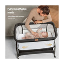 BABYBOND BABY BASSINET 3 IN 1 BASSINET BEDSIDE SLEEPER WASHABLE SOFT MA - BLACK - Like New