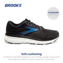 BROOKS MEN'S DYAD 11 RUNNING SHOE BLACK/EBONY/BLUE SIZE 8.5 WIDE - Like New