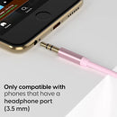 TALKWORKS AUX CABLE 3.5MM AUDIO CORD FOR CAR - 6FT LONG, 2 PACK - ROSE GOLD - Like New