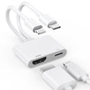 ELECTRICME LIGHTNING, USB-C TO HDMI ADAPTER 4K@60HZ CORD USDR-070 - WHITE - Like New