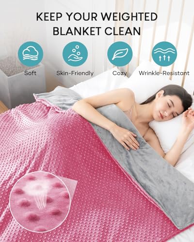 Cottonblue Minky Dot Cover for Weighted Blanket 48x72, Removable Duvet Cover - Like New