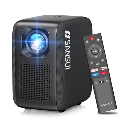 SANSUI PROJECTOR 4K WIFI BLUETOOTH NETFLIX LICENSED REAL 600 ANSI LUMEN - BLACK Like New