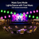 CUIWOS 100FT OUTDOOR STRING LIGHTS RGBW PATIO LIGHTS 30 LED DIMMABLE BULBS - Like New