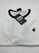 PACIFIC POLO CLUB SLEEVELESS SHIRT WITH BLUE TRIM - SIZE: MEN XL - WHITE - Brand New