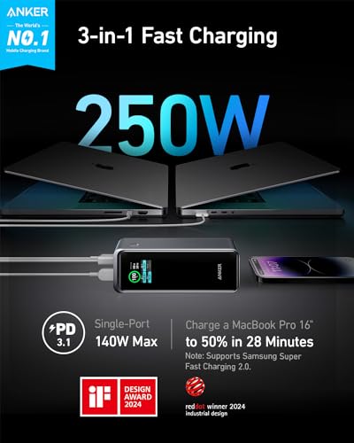 ANKER PRIME POWER BANK 27,650MAH 3-PORT 250W PORTABLE CHARGER - Scratch & Dent