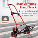 Foldable 6-Wheel Stair Climbing Dolly 180Lbs Capacity Telescopic Handle & Bungee - Brand New