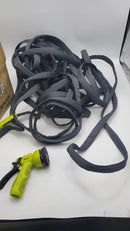 AQUA JOE 75 FOOT HOSE WITH SPRAY NOZZLE - GRAY/GREEN - Like New