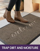 DEXI Welcome Mat Heavy Duty Rubber Entrance Mat 23.5"x35.5" B09ZNN1L2K - Brown - Brand New
