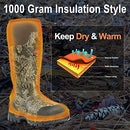 8 Fans Rubber Hunting Boots 1000G Thinsulate Insulation 5mm Neoprene Men -Camo - Like New