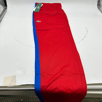LACOSTE MENS SPORT RUN-RESISTANT TENNIS TRACKPANTS SIZE: 6-XL - RED/MARINA/WHITE - Brand New
