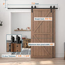 HomLxclx 7.5ft Bypass Sliding Barn Door Hardware Kit B08P2RKFCK - Black - Like New