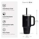 HYDRO FLASK TRAVEL TUMBLER, LID STRAW INSULATED, 32OZ - MERMAID GREEN - Brand New