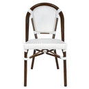 CHIVARI ARMLESS FRENCH BISTRO PATIO DINING CHAIR 2 CHAIR BUNDLE - WHITE - Like New