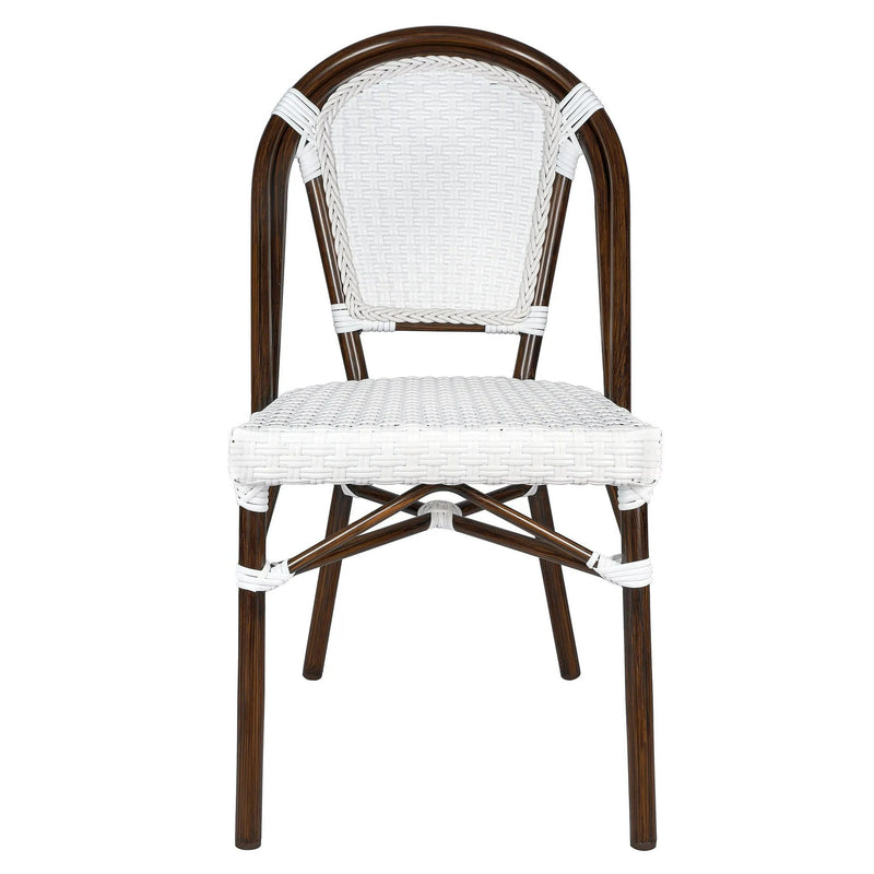 CHIVARI ARMLESS FRENCH BISTRO PATIO DINING CHAIR 2 CHAIR BUNDLE - WHITE - Like New