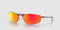 OAKLEY Men's OO4141 Whisker Oval Sunglasses - Prizm Ruby/Matte Gunmetal Like New