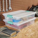 Sterilite Clip Box, Stackable Clear Plastic Bins- Large, 6-Pack - Brand New