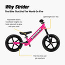 Strider 12” Sport Bike - No Pedal Balance Bicycle for Kids 1 to 4 Years PINK - Like New