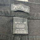 7GROOVE MEN'S JEANS STRAIGHT DENIM - SIZE: MEN 34/30 - JET BLACK - Brand New