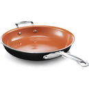 GOTHAM STEEL 12 INCH NON STICK FRYING PANS - BLACK/COOPER - Scratch & Dent