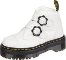 DR. MARTENS WOMEN'S DEVON FLOWER ANKLE BOOT - SIZE: WOMEN 8 - WHITE MILLED NAPPA - Like New