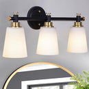 Bonhar Black Gold Vanity Lights Bathroom Lights Over Mirror 3 Light Fixtures - Brand New